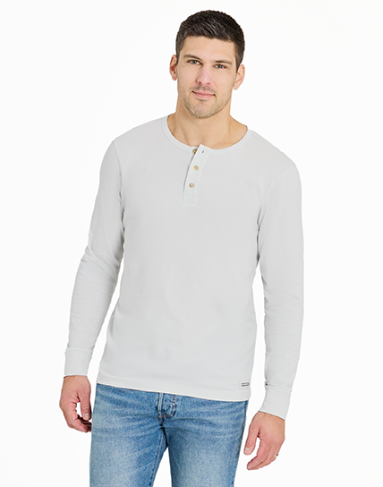 New slim fit long sleeve henley for men.